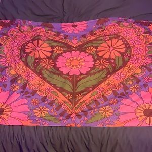 floral heart tapestry